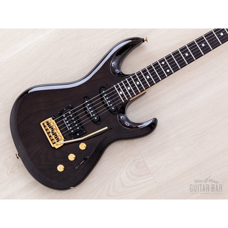 1990s-aria-pro-ii-custom-shop-gerry-mcgee-signature-the-ventures-ssh-superstrat-trans-black-w-seymour-duncan-japan 1990s Aria Pro II Custom Shop Gerry McGee Signature The Ventures SSH Superstrat, Trans Black w/ Seymour Duncan, Japan
