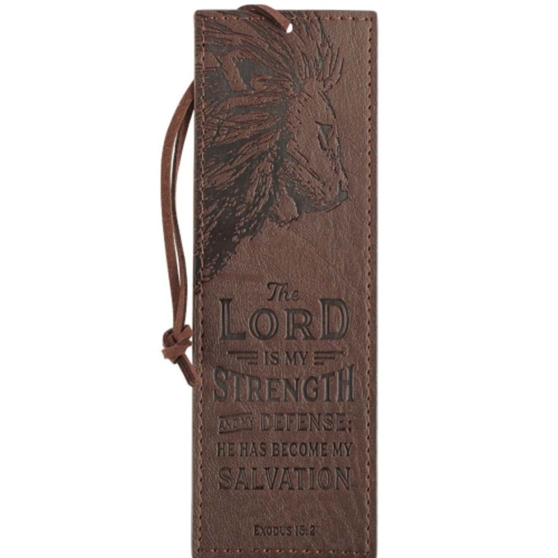 faux-leather-pagemarker-the-lord-is-my-strength Faux Leather Pagemarker - The Lord Is My Strength
