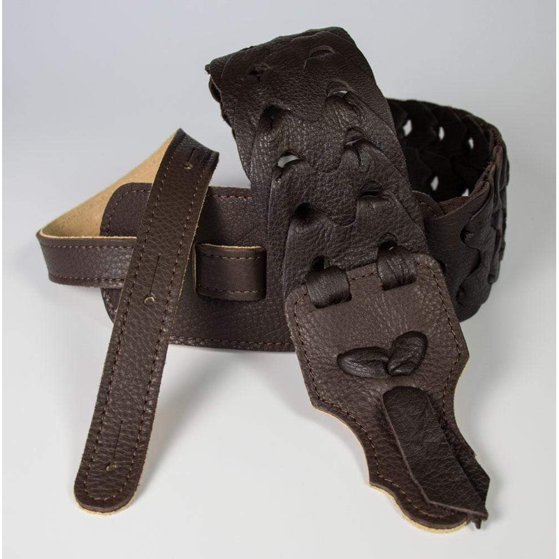 franklin-link-glove-leather-handmade-guitar-strap-chocolate Franklin Link Glove Leather Handmade Guitar Strap Chocolate