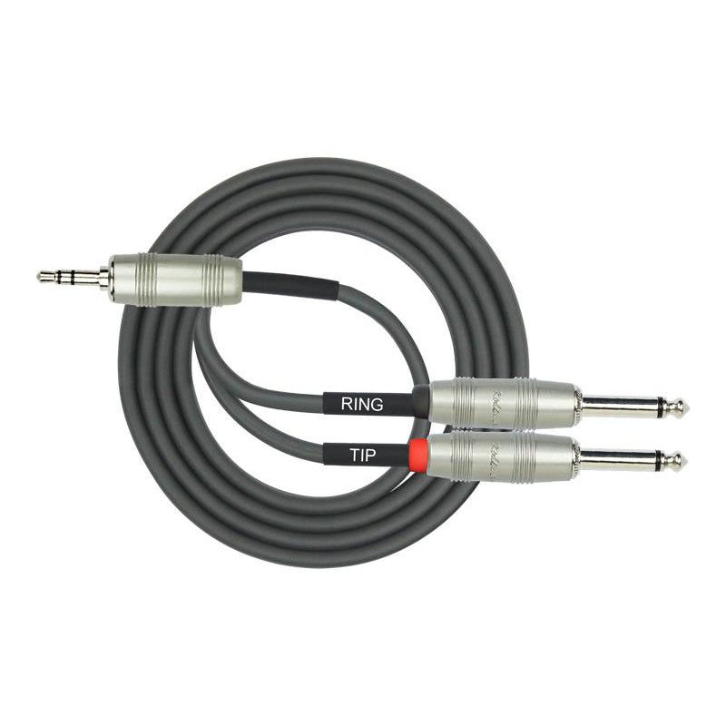 kirlin-ky362-10-mono-signal-10ft-cable-3-5mm-trs-2-x-6-5mm Kirlin KY362-10 Mono Signal 10Ft Cable 3.5mm TRS - 2 x 6.5mm