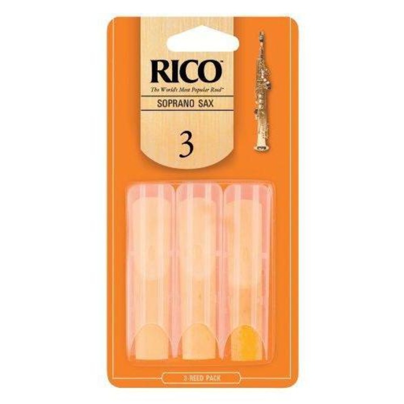 rico-ria0330-soprano-saxophone-reeds-3-3-pack Rico RIA0330 Soprano Saxophone Reeds #3 3-Pack