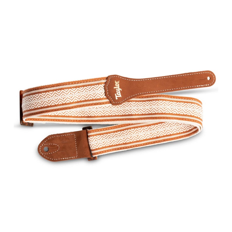 taylor-2-in-academy-jacquard-leather-guitar-strap-white-brown Taylor 2 in. Academy Jacquard Leather Guitar Strap - White/Brown
