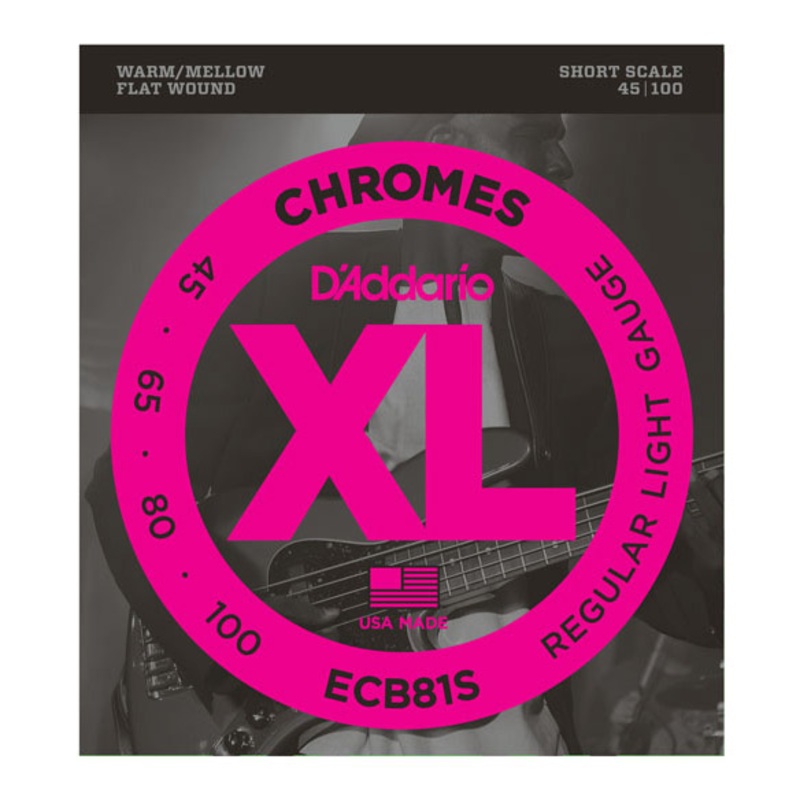 d-addario-ecb81s-short-scale-light-chromes-bass-strings-45-100-gauge D'Addario ECB81S Short Scale Light Chromes Bass Strings 45-100 Gauge