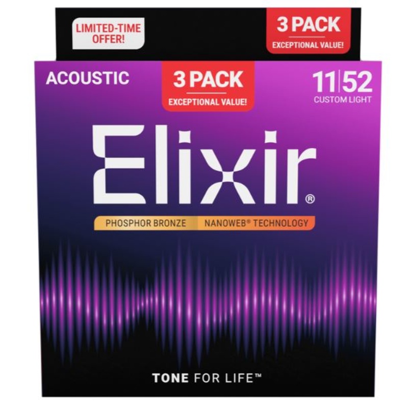 elixir-acoustic-string-11-52-pb-3-pack Elixir Acoustic String 11-52 PB 3 Pack