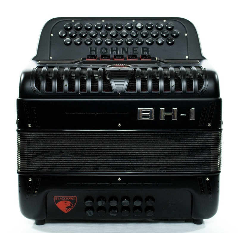 hohner-anacleto-blackhawk-5-switch-compact-fbbeb-accoordion-matte-black Hohner Anacleto Blackhawk 5-Switch Compact FBbEb Accoordion - Matte Black