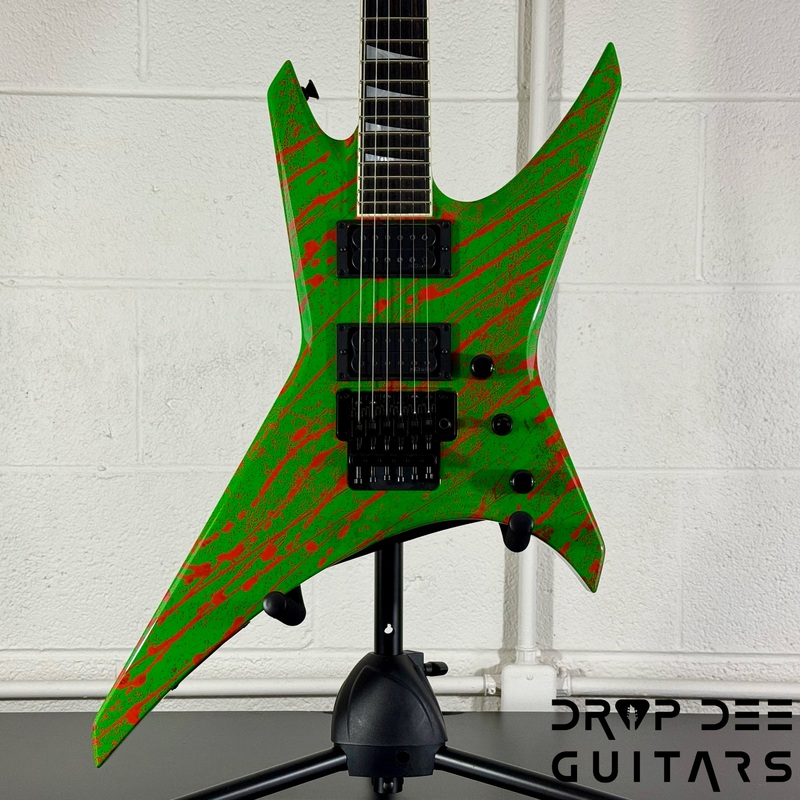 jackson-usa-custom-shop-special-edition-warrior-electric-guitar-w-case-slime-time-splatter Jackson USA Custom Shop Special Edition Warrior Electric Guitar w/ Case - Slime Time Splatter