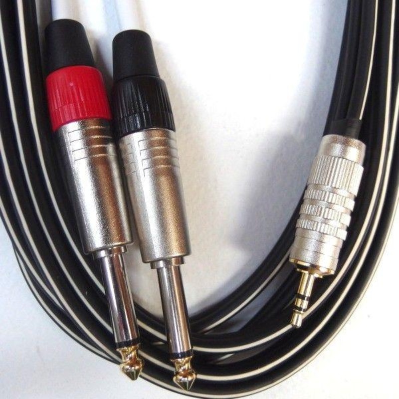 ewi-3-5-trs-jack-to-2-x-6-5mm-ts-jacks-3-ft Ewi 3.5 Trs Jack To 2 X 6.5Mm Ts Jacks 3 Ft