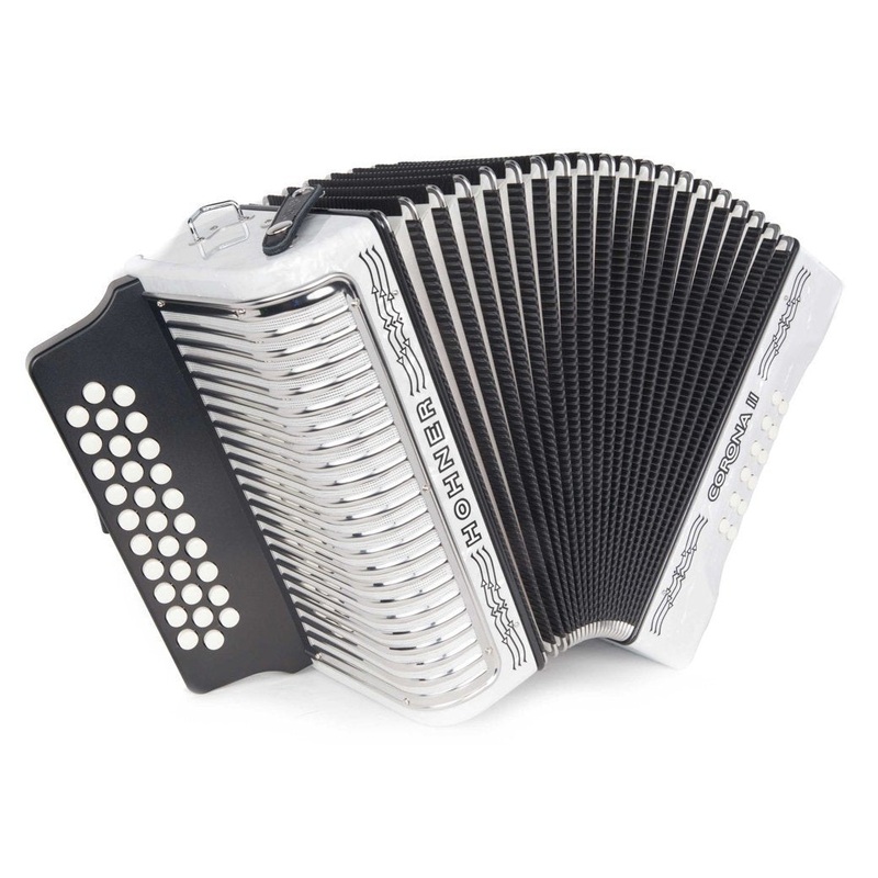 hohner-corona-ii-accordion-gcf-pearl-white Hohner Corona II Accordion GCF Pearl White