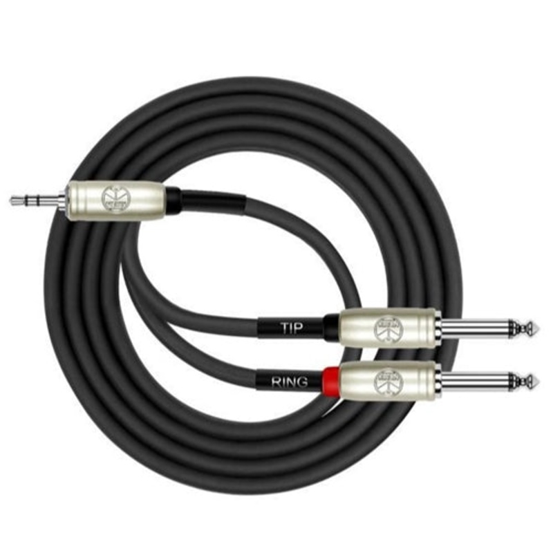 kirlin-2m-y-cable-3-5mm-trs-2x-1-4in-mono-jack Kirlin 2M Y-Cable 3.5mm TRS 2x 1/4in Mono Jack