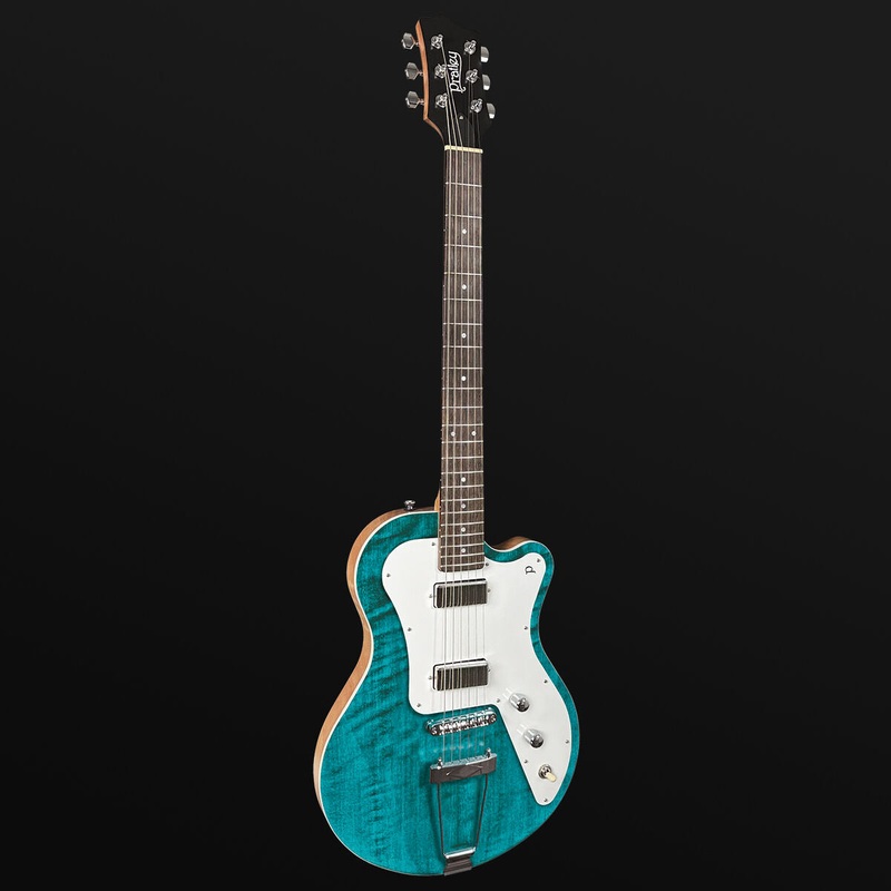 pratley-indigo-pro-single-cutaway-solid-body-electric-mini-humbuckers-transparent-lagoon-blue Pratley Indigo Pro Single Cutaway Solid Body Electric Mini Humbuckers Transparent Lagoon Blue