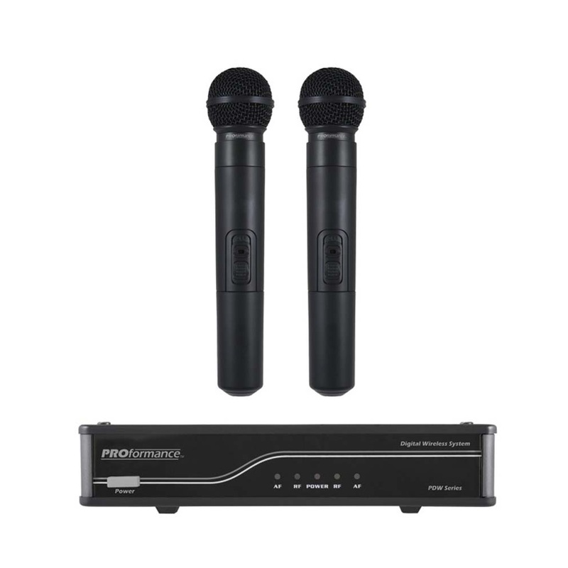 proformance-pdw-hh2-uhf-digital-wireless-with-2-handheld-mics PROformance PDW-HH2 UHF Digital Wireless with 2 Handheld Mics