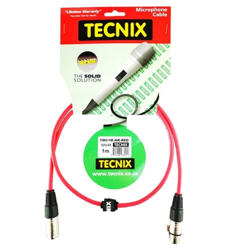 tecnix-2m-red-xlr-male-xlr-female-mic-cable Tecnix 2M Red XLR Male -XLR Female Mic Cable