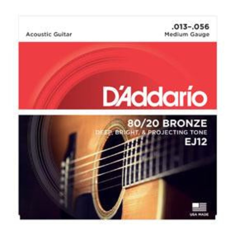 d-addario-ej12-80-20-bronze-acoustic-guitar-strings-medium-13-56 D'Addario EJ12 80/20 Bronze Acoustic Guitar Strings Medium 13-56