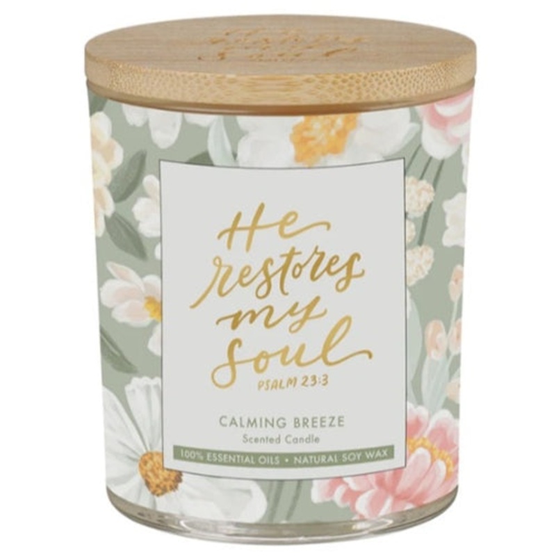 scented-candle-with-bamboo-lid-he-restores-my-soul-calming-breeze Scented Candle with Bamboo Lid - He Restores My Soul Calming Breeze
