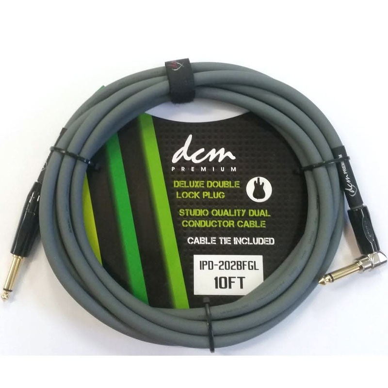 dcm-20ft-premium-right-angle-to-straight-guitar-cable DCM 20FT Premium Right Angle to Straight Guitar Cable