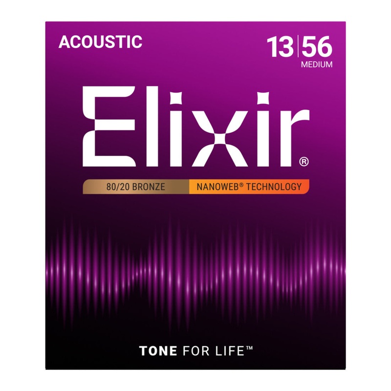 elixir-11102-acoustic-guitar-strings-80-20-bronze-w-nanoweb-coating-strings-medium-13-56 Elixir 11102 Acoustic Guitar Strings 80/20 Bronze w/ Nanoweb Coating Strings - Medium 13-56