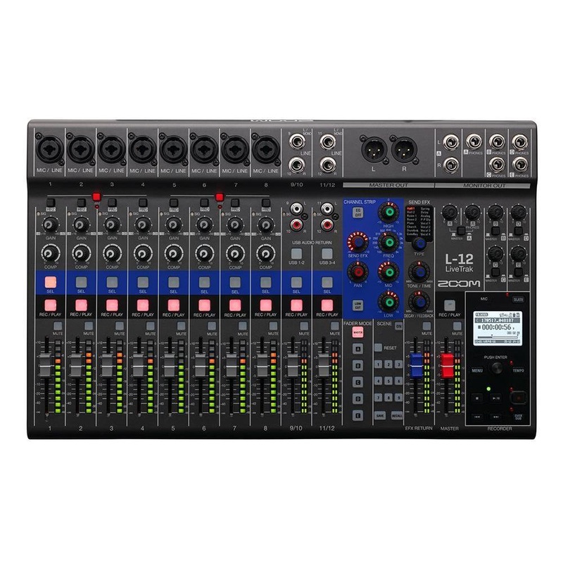 zoom-livetrak-livetrakl12-mixer-recorder Zoom LiveTrak LIVETRAKL12 Mixer/Recorder