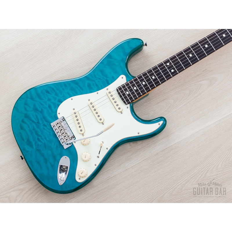 2018-fender-hybrid-60s-stratocaster-quilt-top-fsr-transparent-green-w-hangtags-japan-mij 2018 Fender Hybrid 60s Stratocaster Quilt Top FSR Transparent Green w/ Hangtags, Japan MIJ