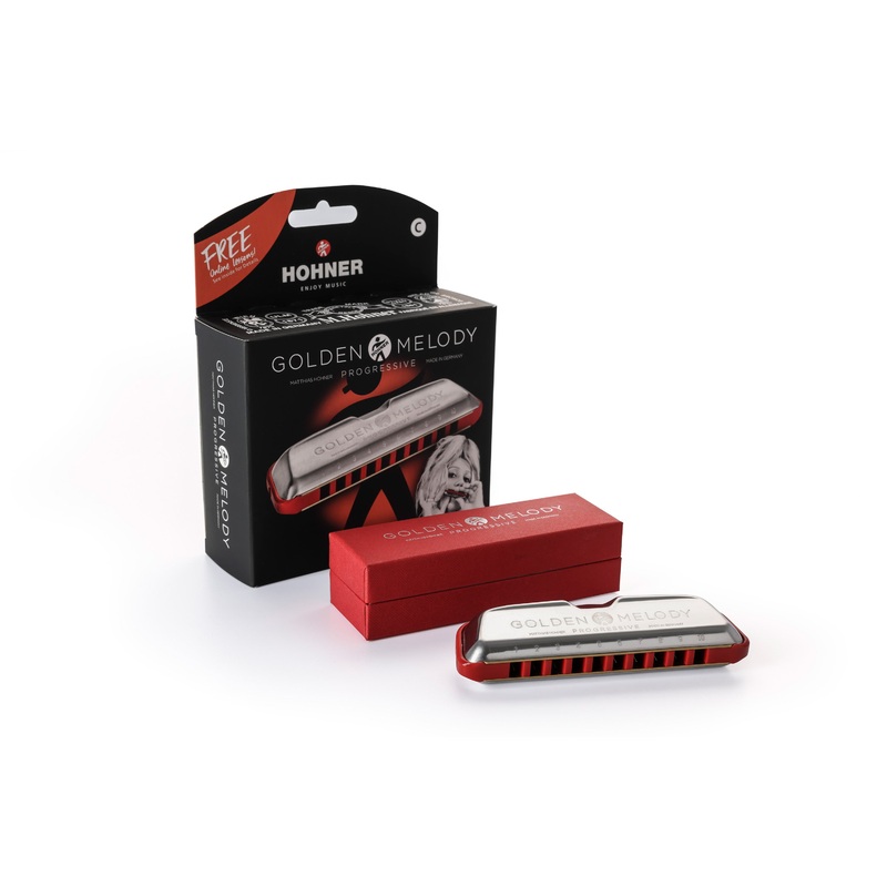hohner-golden-melody-progressive-harmonica-c-major Hohner Golden Melody Progressive Harmonica - C-major