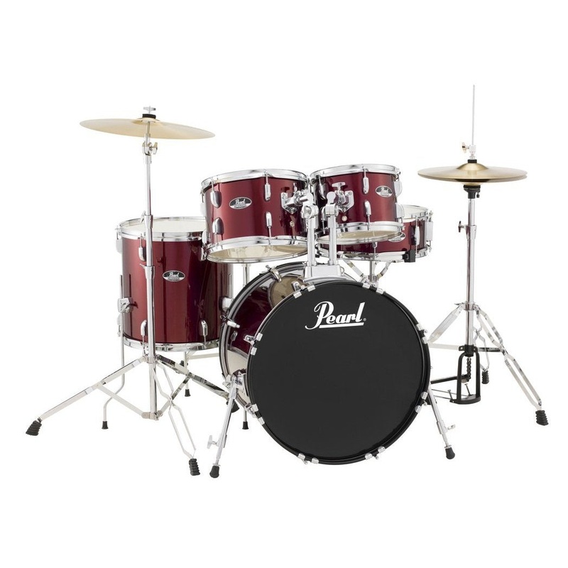 pearl-rs505cc91-roadshow-5-piece-drumset-with-hardware-cymbals-throne-red-wine Pearl RS505CC91 Roadshow 5-Piece Drumset with Hardware, Cymbals & Throne-Red Wine
