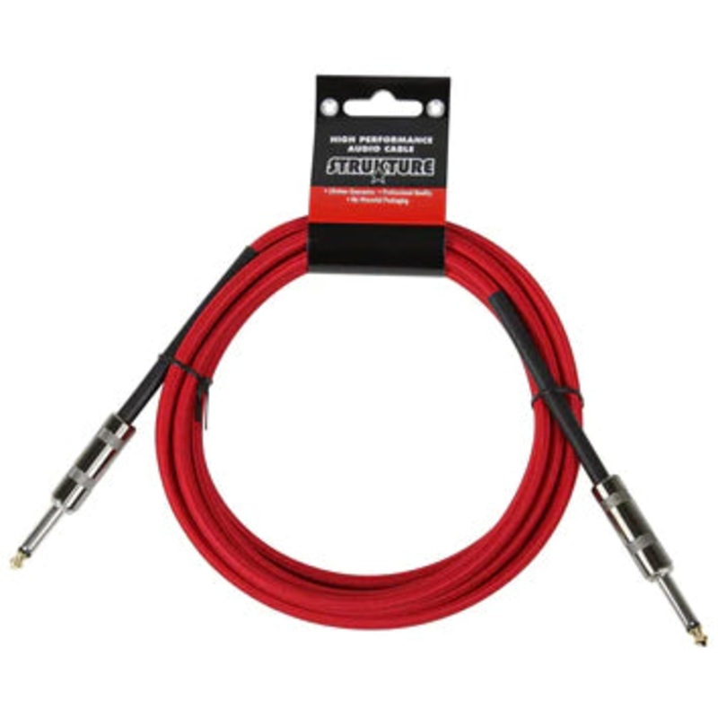strukture-sc10rd-straight-to-straight-instrument-cable-woven-red-10-ft Strukture SC10RD Straight to Straight Instrument Cable - Woven Red - 10 ft.