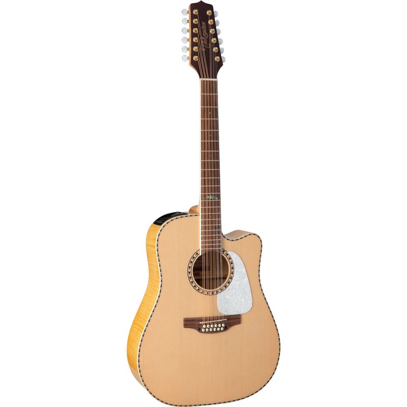 takamine-g74-series-12-string-dreadnought-ac-el-guitar-with-cutaway-in-natural-gloss-finish Takamine G74 Series 12-String Dreadnought AC/EL Guitar with Cutaway in Natural Gloss Finish