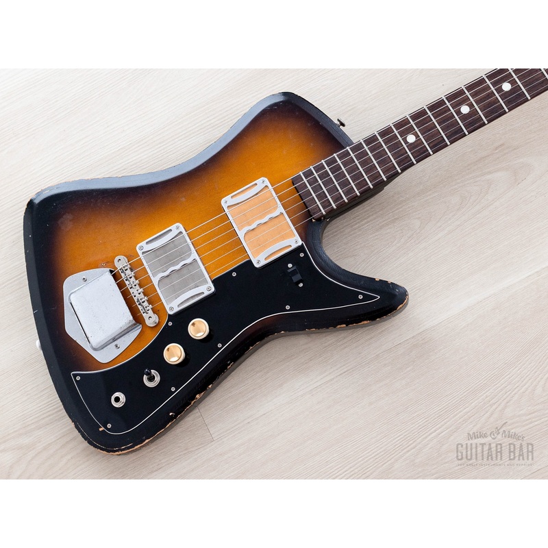 1960s-airline-bighorn-vintage-guitar-ronin-modded-w-foilbuckers-kay-made 1960s Airline Bighorn Vintage Guitar, Ronin-Modded w/ Foilbuckers, Kay-Made