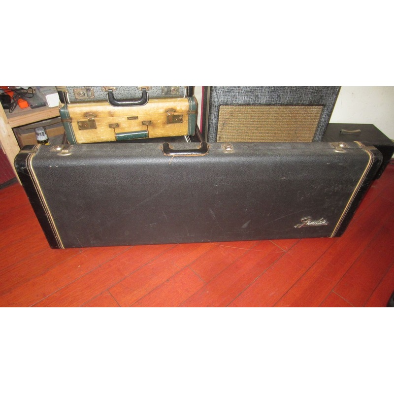 1966-fender-jazzmaster-jaguar-case-black-w-orange-interior 1966 Fender Jazzmaster / Jaguar Case Black w/ Orange Interior