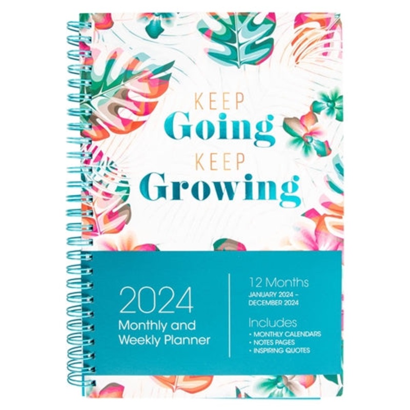 2024-diary-daily-planner-inspirational-keep-growing-keep-going-wirebound 2024 Diary - Daily Planner - Inspirational - Keep Growing Keep Going - Wirebound