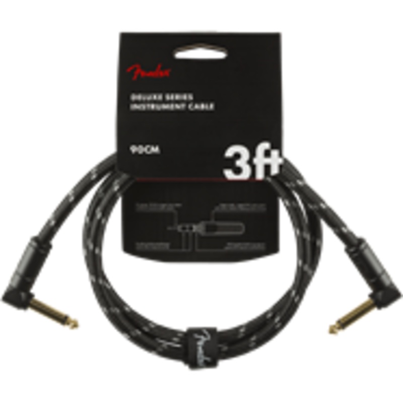 deluxe-series-instrument-cable-angle-angle-3-black-tweed Deluxe Series Instrument Cable, Angle/Angle, 3', Black Tweed