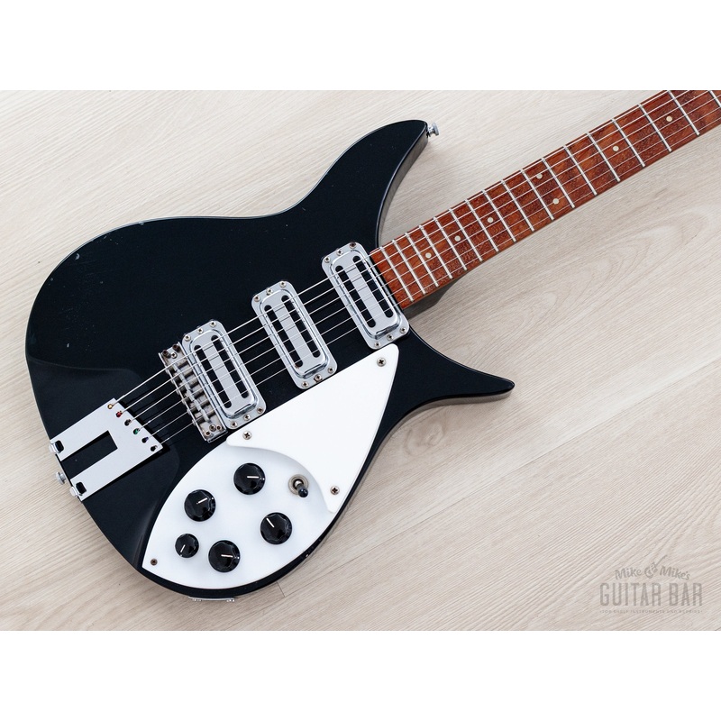 1994-rickenbacker-350v63-liverpool-jetglo-full-scale-w-hot-toaster-top-pickups-case 1994 Rickenbacker 350V63 Liverpool Jetglo, Full Scale w/ Hot Toaster Top Pickups, Case
