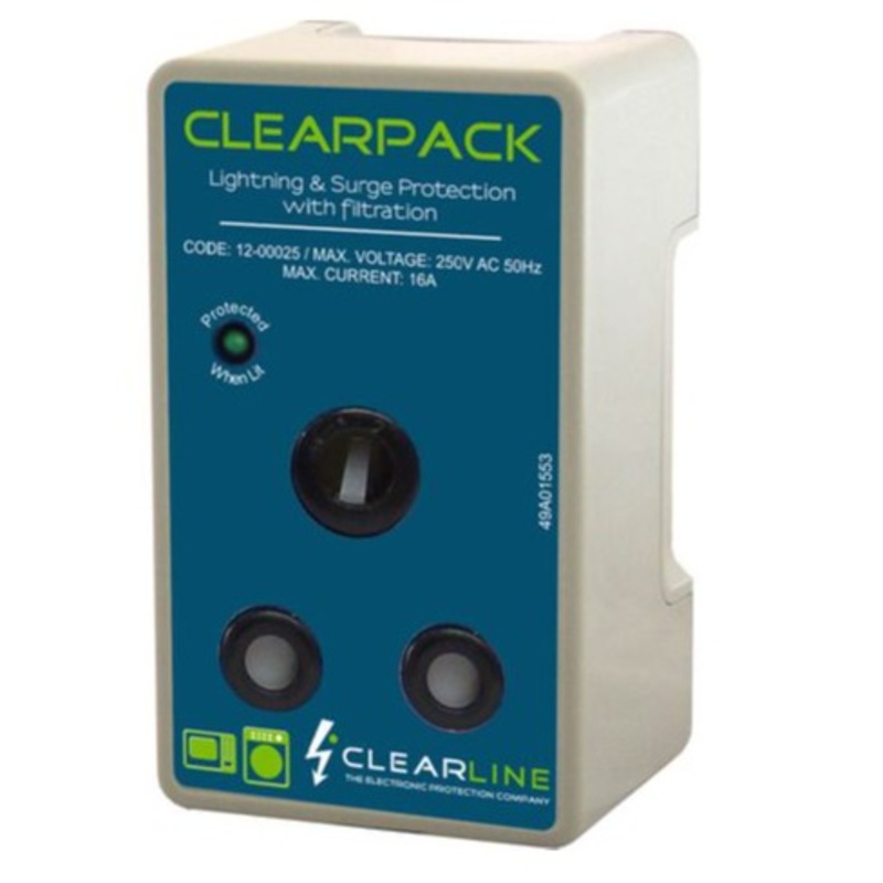 clearline-clearpack-lightning-and-surge-protection-with-filtration-1-x-15a Clearline Clearpack Lightning and Surge Protection with Filtration 1 x 15A