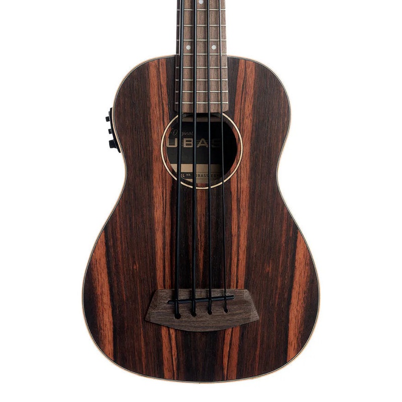 kala-striped-ebony-acoustic-electric-u-bass-ukulele Kala Striped Ebony Acoustic-Electric U-BASS Ukulele