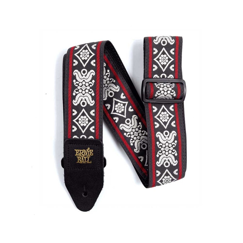 ernie-ball-p04669-jacquard-design-polypro-2-in-guitar-strap-blackjack-red Ernie Ball P04669 Jacquard Design Polypro 2 in. Guitar Strap - Blackjack Red