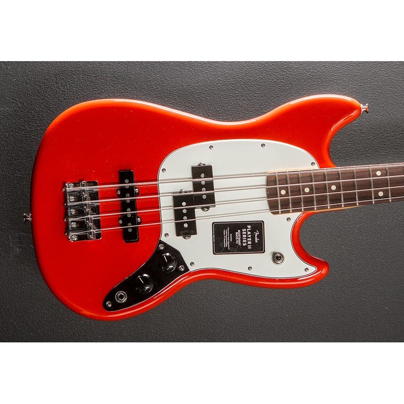 player-ii-mustang-bass-pj-coral-red-w-rosewood Player II Mustang Bass PJ - Coral Red w/Rosewood