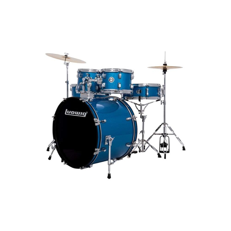 ludwig-accent-drive-5-piece-drum-set-with-cymbals-hardware-blue-sparkle Ludwig Accent Drive 5-Piece Drum Set with Cymbals & Hardware-Blue Sparkle