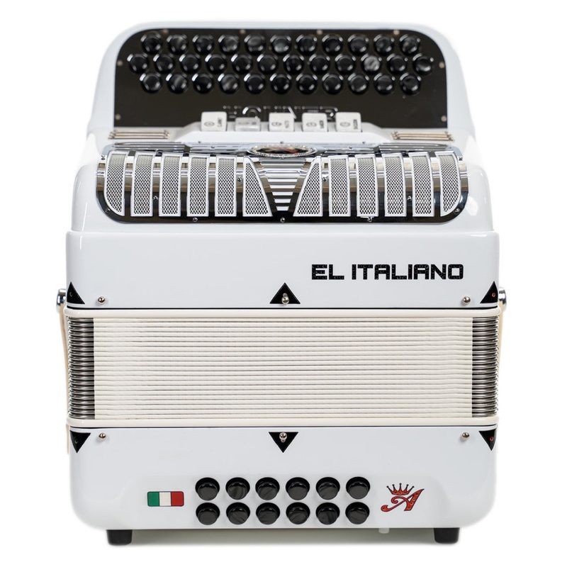 pre-owned-hohner-anacleto-el-italiano-iii-5-switch-compact-gcf-accordion-white-used Pre-Owned Hohner Anacleto El Italiano III 5 Switch Compact GCF Accordion - White | Used