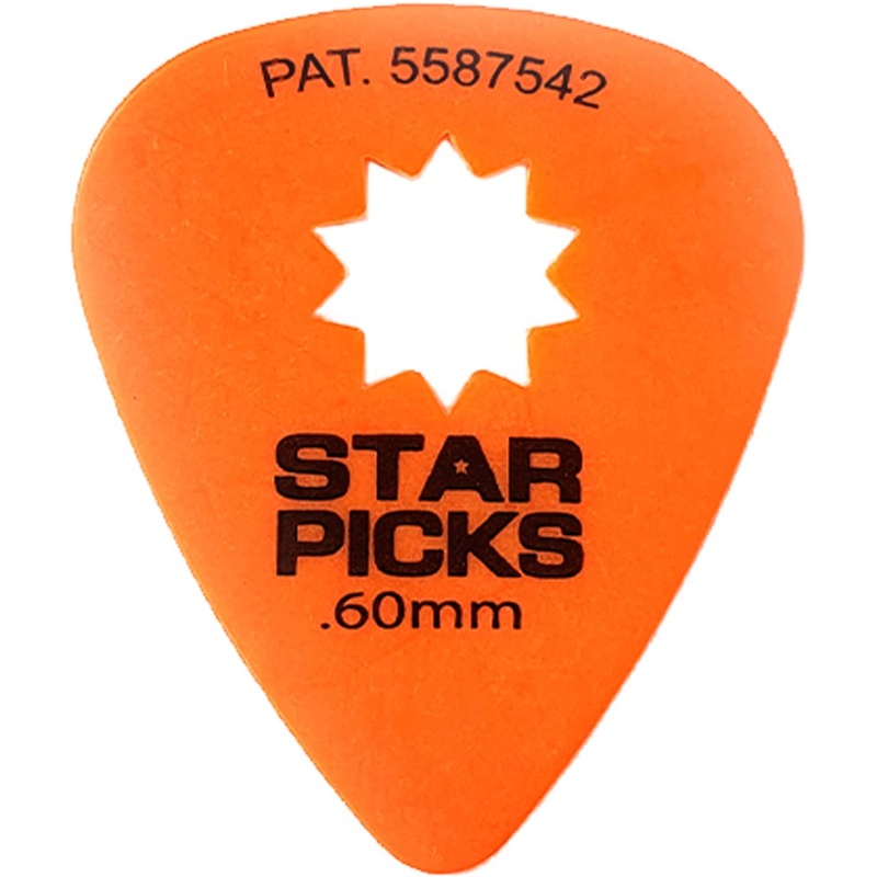 star-grip-guitar-pick-dozen-orange-60-mm Star Grip Guitar Pick Dozen Orange .60 mm