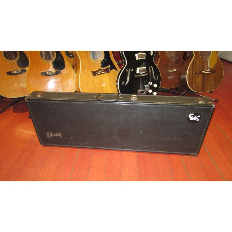 1973-gibson-hardshell-sg-case-black-with-purple-interior ~1973 Gibson Hardshell SG Case Black with Purple Interior