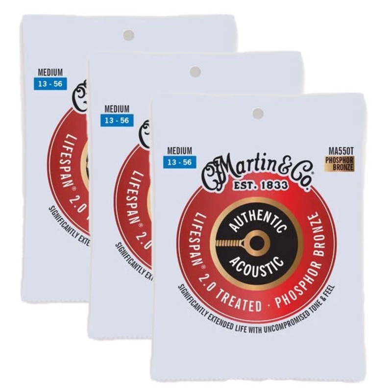 martin-ma550t-authentic-treated-acoustic-guitar-string-set-3-pack-medium-92-8-phosphor-bronze Martin MA550T Authentic Treated Acoustic Guitar String Set (3 Pack), Medium - 92/8 Phosphor Bronze