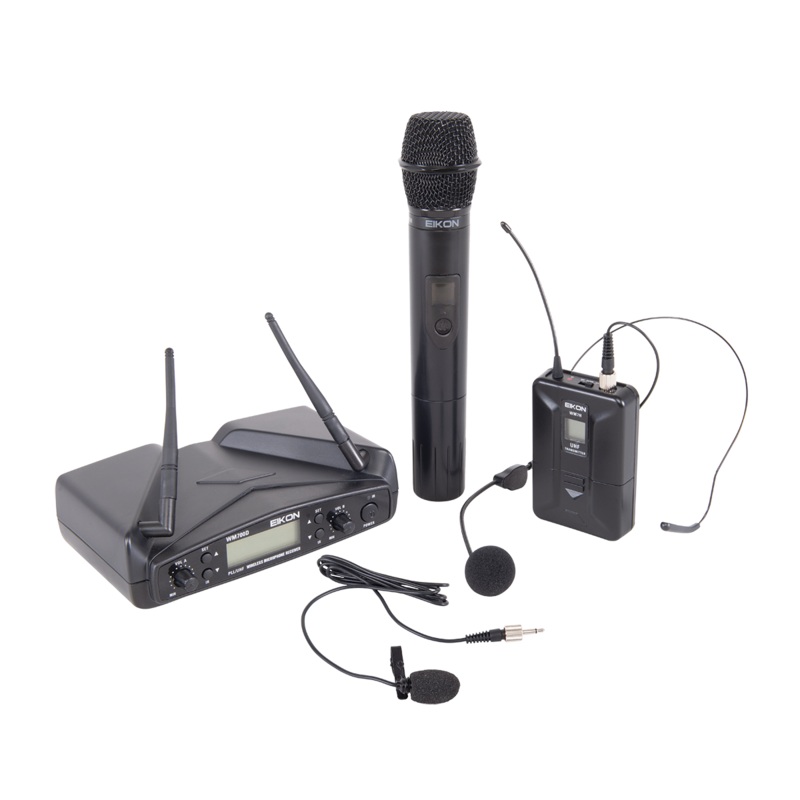 eikon-wm700dkita-handheld-belt-pack-with-headset-lapel-dual-wireless-system-516-562mhz Eikon WM700DKITA Handheld + Belt-Pack with Headset & Lapel Dual Wireless System 516-562Mhz