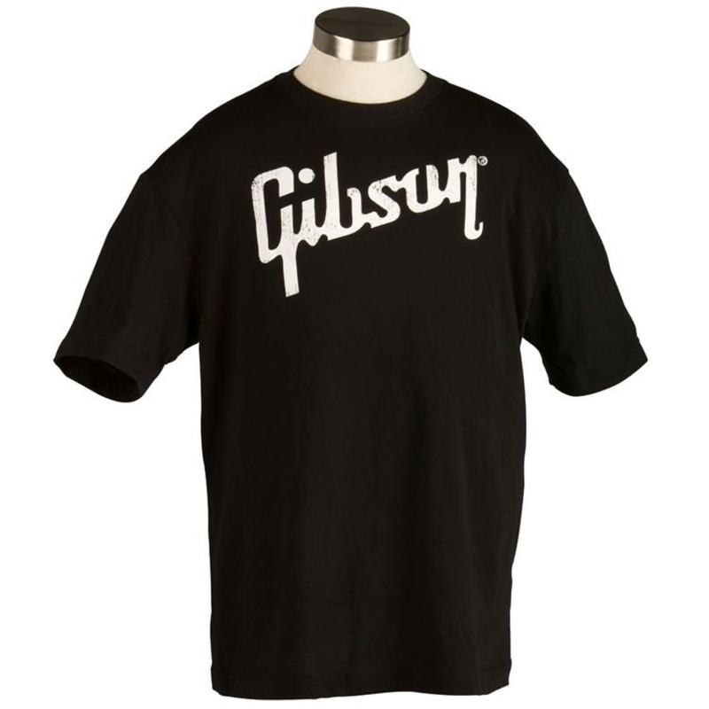gibson-gts-blkxl-black-t-shirt-with-white-logo-x-large Gibson GTS-BLKXL Black T-Shirt with White Logo-X-Large