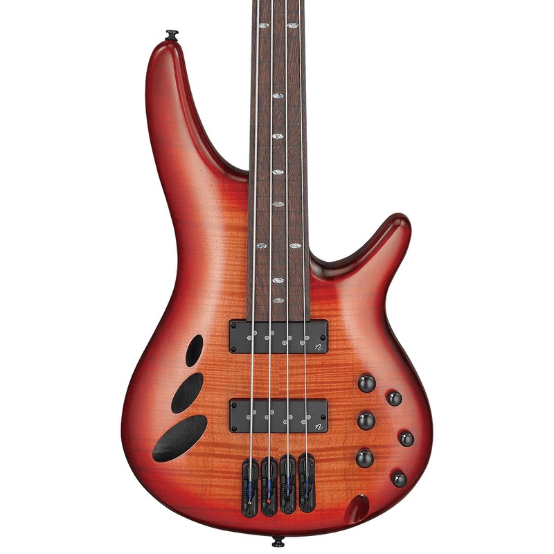 ibanez-sr-bass-workshop-4-string-electric-bass-fretless-brown-topaz-burst-low-gloss Ibanez SR Bass Workshop 4-String Electric Bass - Fretless - Brown Topaz Burst Low Gloss