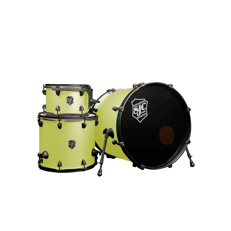 sjc-pfk322fb-slwbj-pathfinder-3-piece-drum-shell-pack-sublime-lime SJC PFK322FB-SLWBJ Pathfinder 3-Piece Drum Shell Pack-Sublime Lime