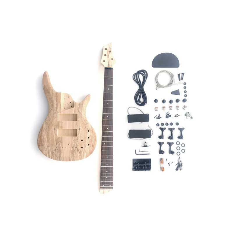 5-string-style-spalted-maple-build-your-own-bass-guitar-kit 5 String Style Spalted Maple Build Your Own Bass Guitar Kit
