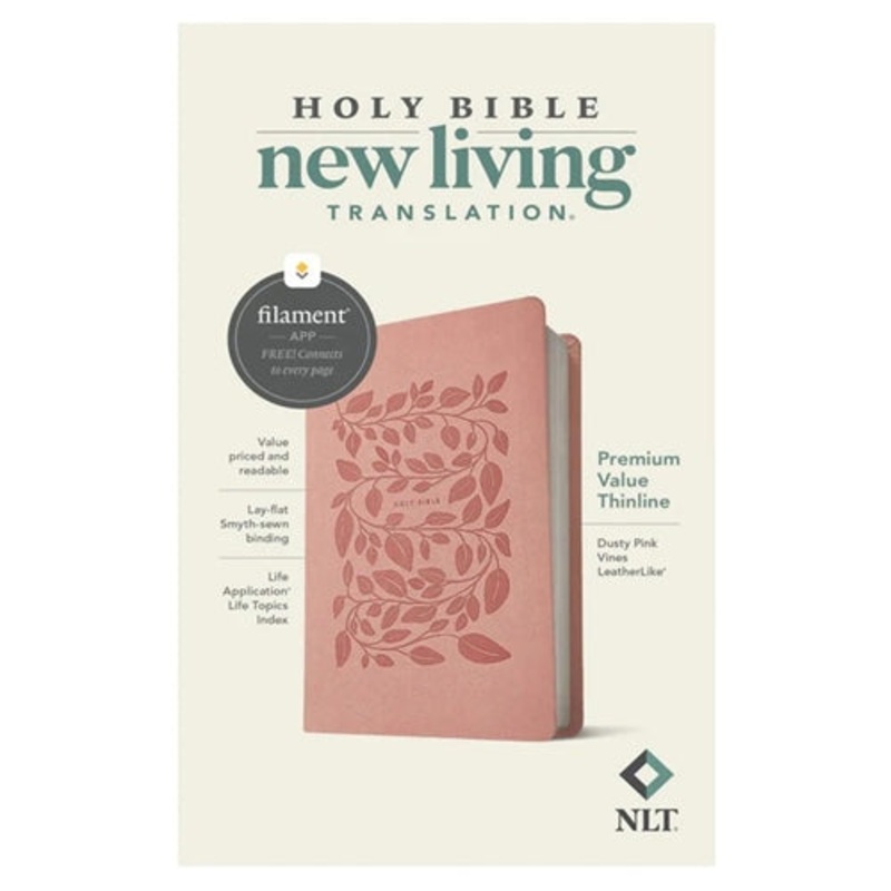 nlt-bible-dusty-pink-imitation-leather-filament-premium-value-thinline-bible NLT Bible - Dusty Pink Imitation Leather Filament Premium Value Thinline Bible
