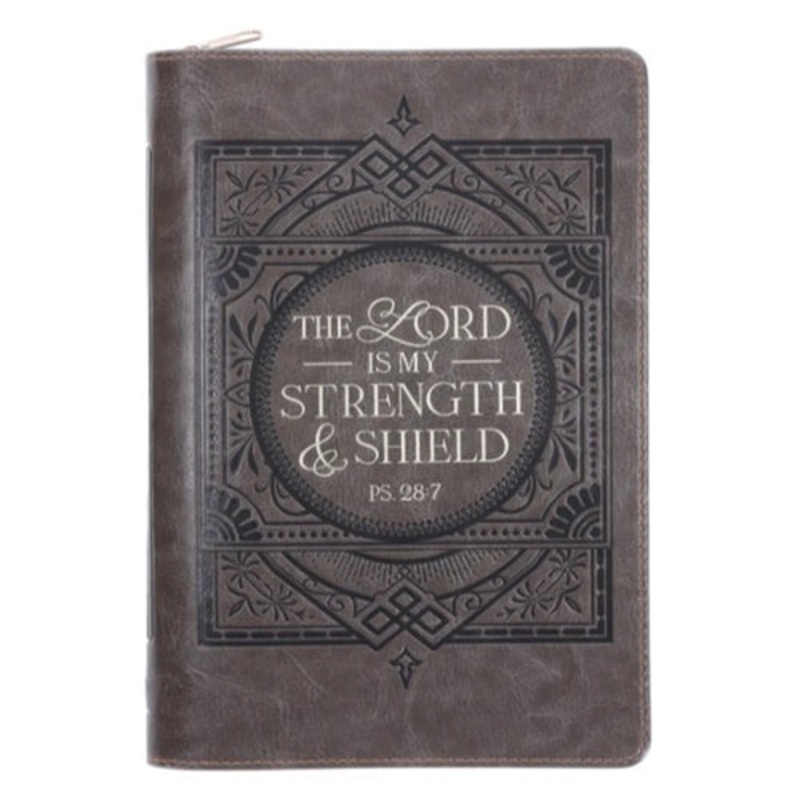faux-leather-journal-with-zipped-closure-the-lord-is-my-strength-and-shield Faux Leather Journal With Zipped Closure - The Lord Is My Strength and Shield