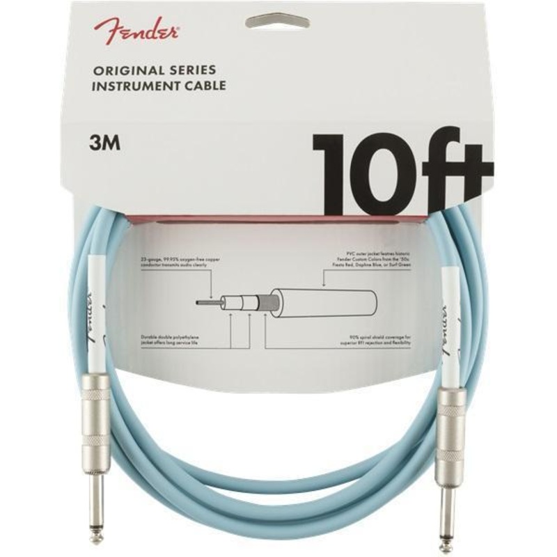 fender-original-series-instrument-cable-1-4-male-1-4-male-10ft-daphne-blue Fender Original Series Instrument Cable 1/4" Male- 1/4" Male 10ft-Daphne Blue