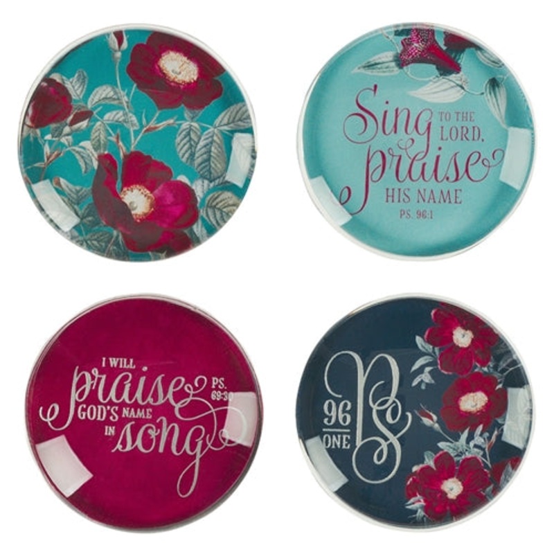 glass-magnetic-set-of-4-i-will-sing-to-the-lord-praise-his-name Glass Magnetic Set Of 4 - I Will Sing To The Lord, Praise His Name