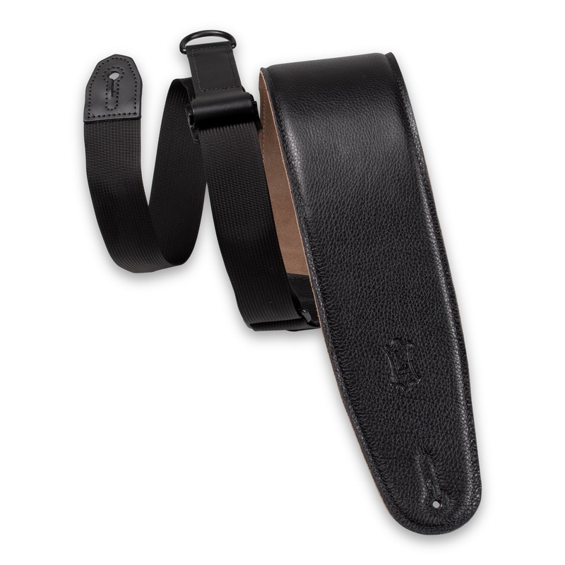 levy-s-mrh4gf-blk-genuine-leather-right-height-bass-strap-black Levy's MRH4GF-BLK Genuine Leather Right-Height Bass Strap-Black